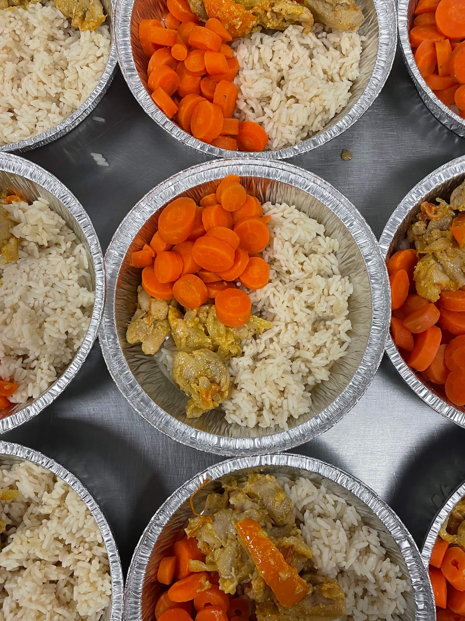 Onion chicken, roasted carrots and white rice Stockpot Malden, MA