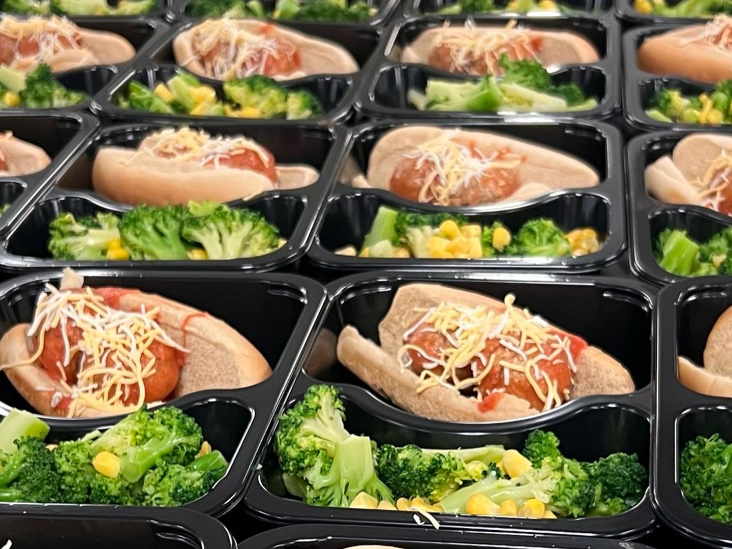 Childcare Meals - Meatball sandwiches and veggies