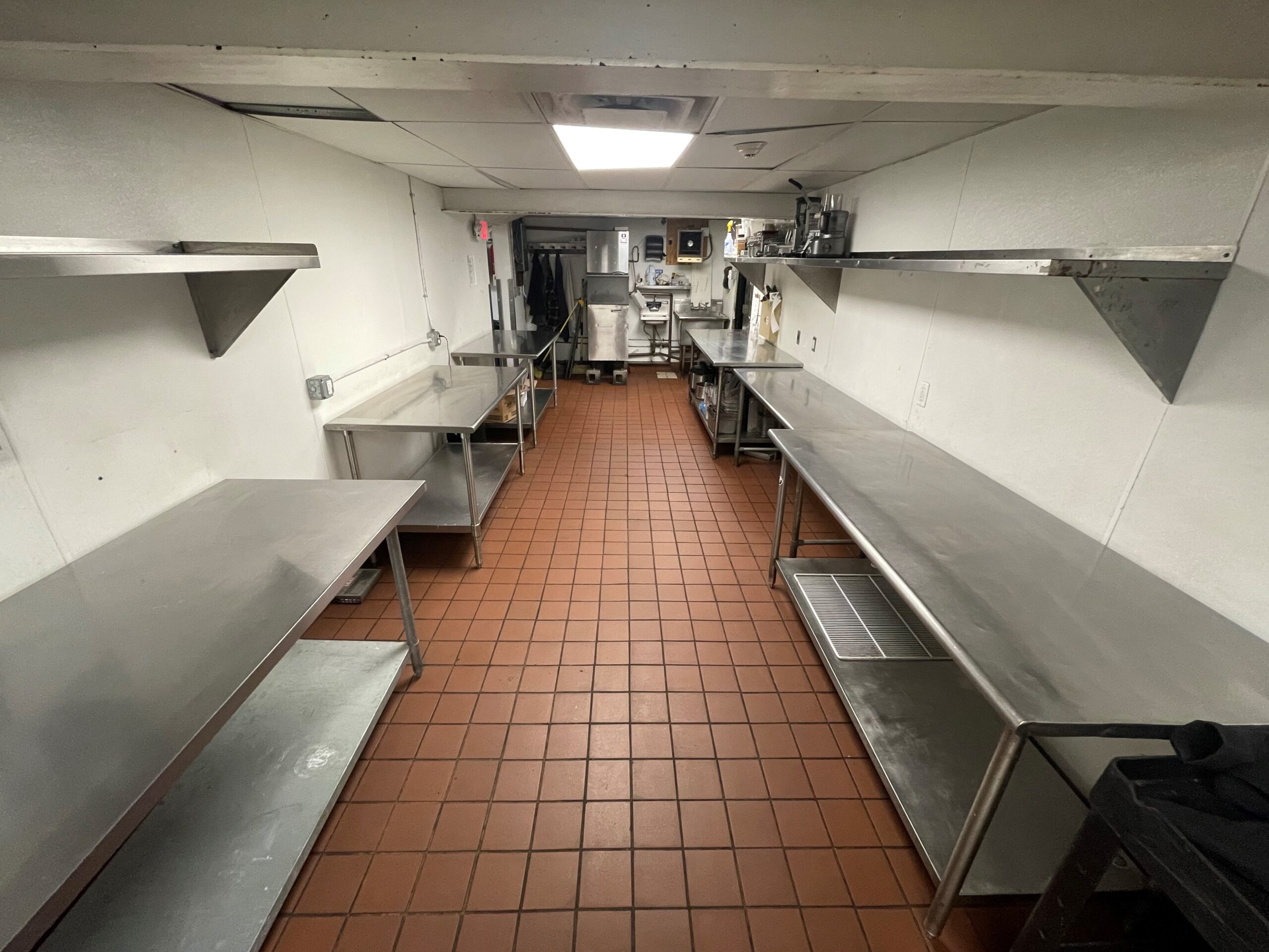 Food Prep Tables in the Shared Kitchen Space
